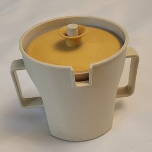 VINTAGE TUPPERWARE HARVEST GOLD SUGAR BOWL